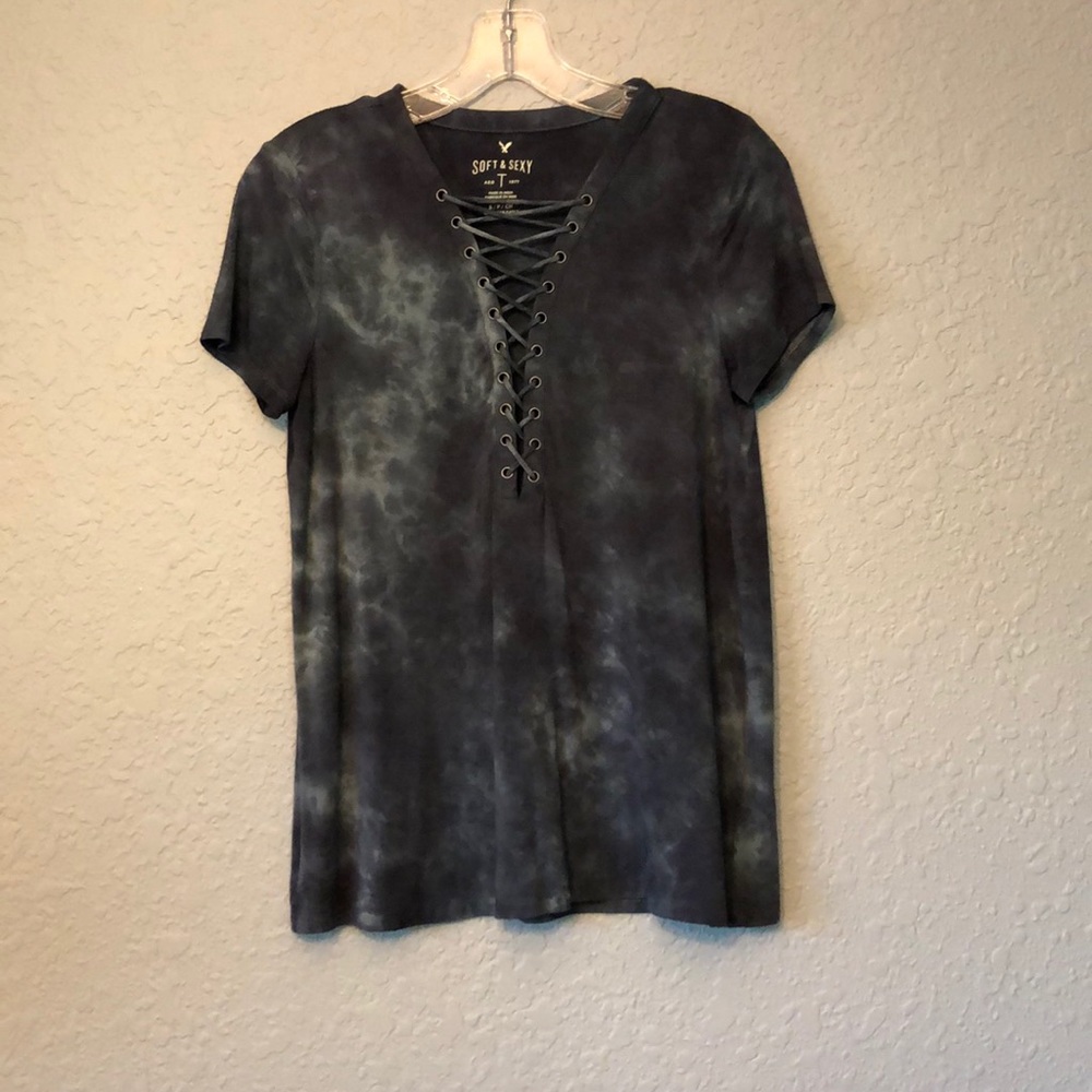 Super Soft Lace Up TieDye Short Sleeve